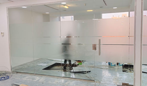 Frosted Glass Stickers service example
