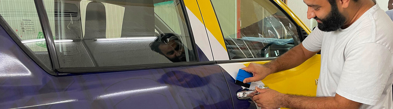 Professional car wrapping services in Dubai